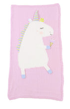 Load image into Gallery viewer, K-Cliffs Baby Blanket Unicorn Knit Cotton Crib Throw Blanket Cover Wrap, Unisex