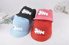 Load image into Gallery viewer, 6" Diameter Mesh Hat with Ears and a Fish Stitched on The Hat