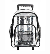 Load image into Gallery viewer, K-Cliffs Rolling Clear School Backpack Heavy Duty See Through with Wheels