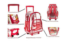 Load image into Gallery viewer, Rolling Clear Backpack Heavy Duty See Through Daypack School Bookbag with Wheels - k-cliffs