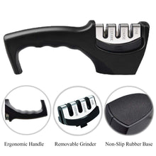 Load image into Gallery viewer, 3 Stage Knife Ceramic Diamond Sharpener Tool for Straight and Serrated Knives - k-cliffs