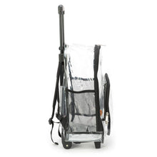 Load image into Gallery viewer, Rolling Clear Backpack Heavy Duty See Through Daypack School Bookbag with Wheels - k-cliffs