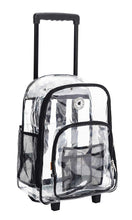 Load image into Gallery viewer, Rolling Clear Backpack Heavy Duty See Through Daypack School Bookbag with Wheels - k-cliffs