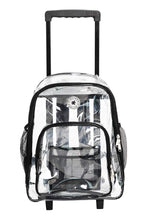 Load image into Gallery viewer, Rolling Clear Backpack Heavy Duty See Through Daypack School Bookbag with Wheels - k-cliffs