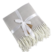 Load image into Gallery viewer, K-Cliffs - Herringbone Color Fringed Throw Blanket - 50"W x 60"L