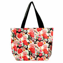 Load image into Gallery viewer, Large Printed Patterned Tote Bag w/ Liner for the Beach, Groceries, &amp; School