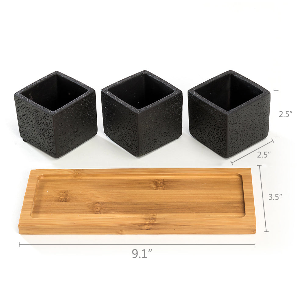 square black plant pot saucers K-Cliffs