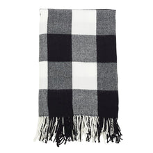 Load image into Gallery viewer, K-Cliffs Buffalo Plaid Checkered Tassel Throw Blanket- Size  50"x60"