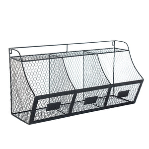 K-Cliffs 3 Wire Storage Compartment Basket Rack Metal, Produce, Storage Bins