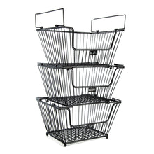Load image into Gallery viewer, K-Cliffs 3 Tier Metal Storage Basket Heavy Duty Produce, Organize,r Pantry Grocery Fruit Holder  Antique Black