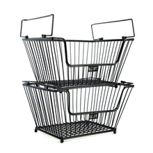 Load image into Gallery viewer, K-Cliffs 3 Tier Metal Storage Basket Heavy Duty Produce, Organize,r Pantry Grocery Fruit Holder  Antique Black