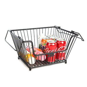 K-Cliffs 3 Tier Metal Storage Basket Heavy Duty Produce, Organize,r Pantry Grocery Fruit Holder  Antique Black