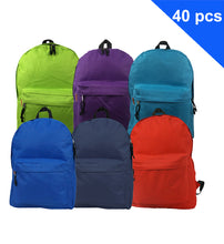 Load image into Gallery viewer, K-Cliffs Case 40pc School Backpacks 16 inch Basic Bookbag Bulk School Book Bags 40pcs Lot Mixed Colors