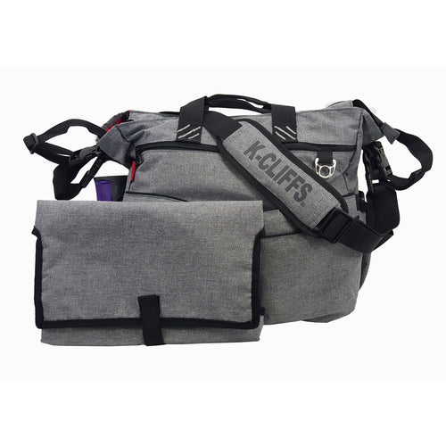 K-Cliffs Fashionable Diaper Bag | Mommy & Daddy | Organizer Tote Bag |  Includes Changing Mat | Gray