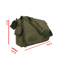 Load image into Gallery viewer, K-Cliffs Vintage Heavy Duty Canvas Messenger Bag  Military Laptop Ipad Shoulder Travel Book Bag