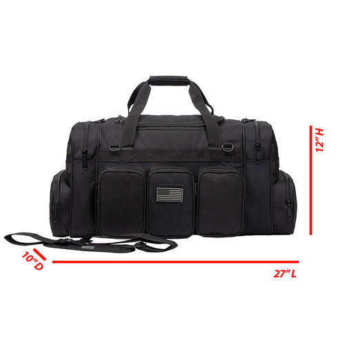 K-Cliffs 22 Inch Lockable Range Duffel Tactical Travel Bag Heavy Duty Sport Gym Bag with US Flag Patch