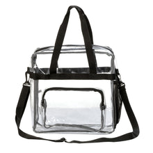 Load image into Gallery viewer, K-Cliffs 12" Unisex Clear PVC Heavy Duty Messenger Tote Stadium Approved  Shoulder Handbag