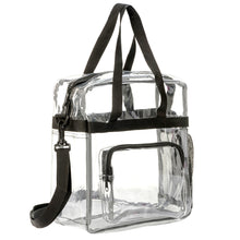 Load image into Gallery viewer, K-Cliffs 12" Unisex Clear PVC Heavy Duty Messenger Tote Stadium Approved  Shoulder Handbag
