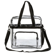 Load image into Gallery viewer, K-Cliffs 12&quot; Unisex Clear PVC Heavy Duty Messenger Tote Stadium Approved  Shoulder Handbag