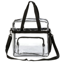 Load image into Gallery viewer, K-Cliffs 12" Unisex Clear PVC Heavy Duty Messenger Tote Stadium Approved  Shoulder Handbag
