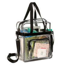 Load image into Gallery viewer, K-Cliffs 12" Unisex Clear PVC Heavy Duty Messenger Tote Stadium Approved  Shoulder Handbag