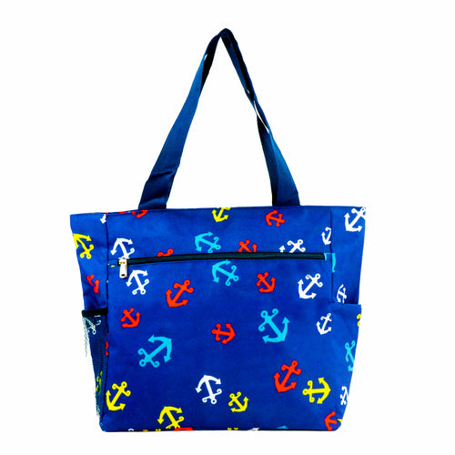 Large Printed Patterned Tote Bag w/ Liner for the Beach, Groceries, & School