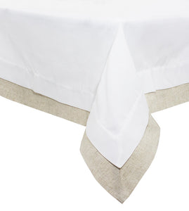 K-Cliffs Long Modern Two-Tone Double Bordered Table Cloth, Kitchen/Dinning Room Table