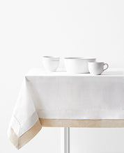 Load image into Gallery viewer, K-Cliffs Long Modern Two-Tone Double Bordered Table Cloth, Kitchen/Dinning Room Table