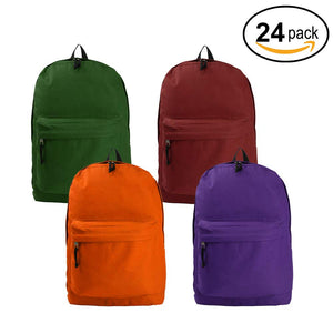 K-Cliffs Basic 18" School Backpack Classic Simple Book Bag, Daypack