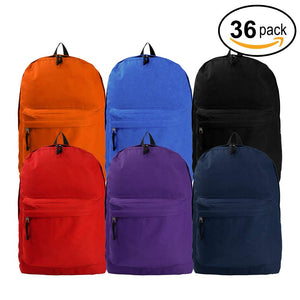 K-Cliffs Basic 18" School Backpack Classic Simple Book Bag, Daypack