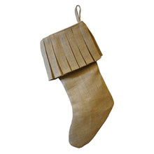 Load image into Gallery viewer, K-Cliffs Ruffle Natural Burlap Christmas Stocking Decoration 19" Long Holiday Décor Xmas Tradition Ruffled Jute Fireplace Hanging Stockings