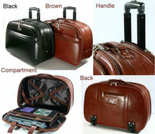Load image into Gallery viewer, Large Leather Luggage Business Suitcase Rolling Travel Laptop Briefcase Wheeled Executive Case Mobile Office