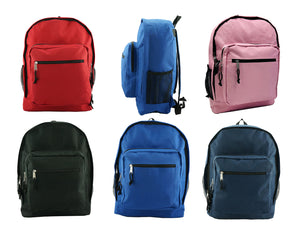 Classic Large 17.5" School Backpack with Adjustable Padded Straps-CS 24PCS