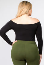 Load image into Gallery viewer, Off-the-Shoulder Bodysuit for Women Long Sleeve Nylon Spandex Stretchy Smooth Fit Bikini Cut Bodysuit One Size