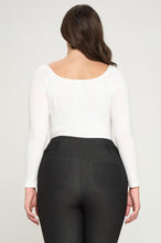 Load image into Gallery viewer, Off-the-Shoulder Bodysuit for Women Long Sleeve Nylon Spandex Stretchy Smooth Fit Bikini Cut Bodysuit One Size