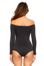 Load image into Gallery viewer, Off-the-Shoulder Bodysuit for Women Long Sleeve Nylon Spandex Stretchy Smooth Fit Bikini Cut Bodysuit One Size