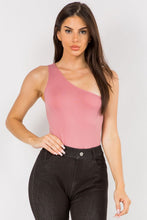 Load image into Gallery viewer, One Shoulder Tank Top Women Bodysuit Sleeveless Body Suits Off Shoulder Thong Fit Going Out Backless Stretchy Blouse Shirt