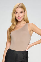 Load image into Gallery viewer, Seamless One Shoulder Bodysuit for Women Asymmetrical Tank Top Soft Stretch Thong Fit Invisible Under Clothing One Size