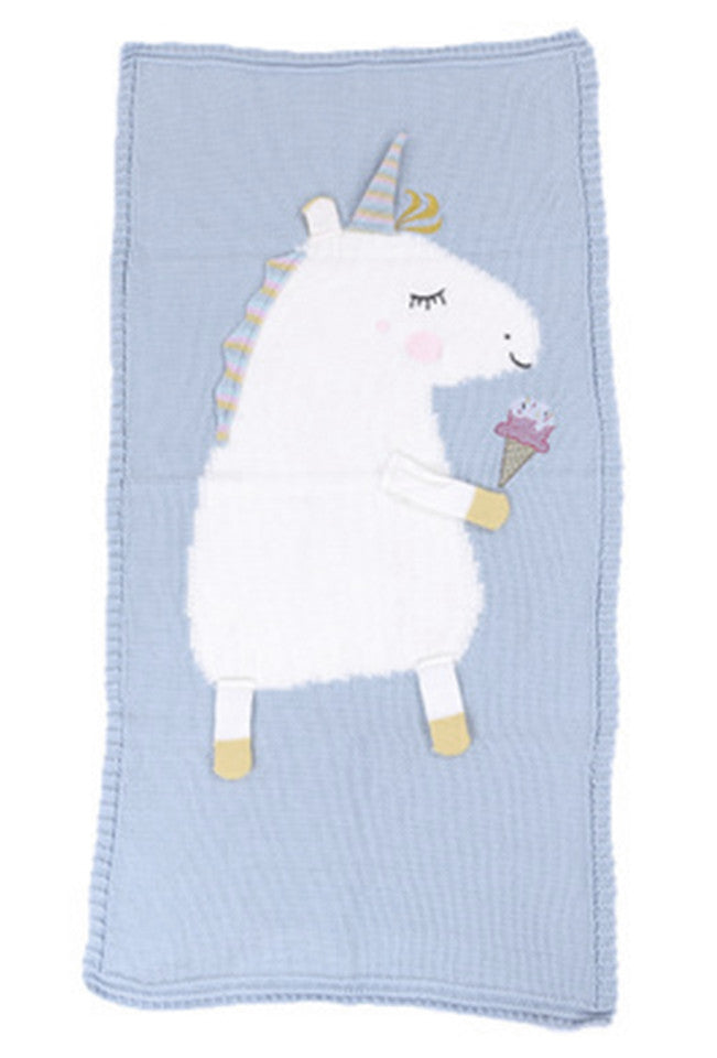 K-Cliffs Baby Blanket Unicorn Knit Cotton Crib Throw Blanket Cover Wrap, Unisex