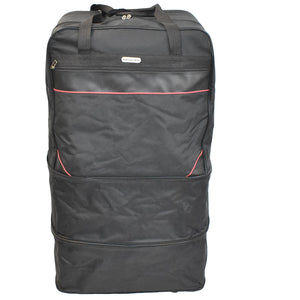 K-Cliffs Multi Tiered Collapsible Expandable Wheeled Travel Cargo Bag w/Zippered Pockets