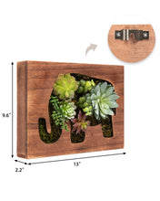 Load image into Gallery viewer, K-Cliffs Wooden Succulents Elephant Wall Frame Art/Key Holder