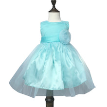 Load image into Gallery viewer, Chiffon Tulle Flower Girl Dress Sleeveless Tea-Length Girls Lace Skirt with Large Bow Sash for Wedding Church Birthday Party Pageant