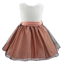 Load image into Gallery viewer, Elegant Girls Party Dress Sleeveless Lace Bodice High-Low Layered Tulle Skirt with Bow Sash