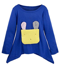 Load image into Gallery viewer, Girls Long Sleeve Bunny Tunic - Sharkbite Hem Toddler High-Low trapeze Top with 3D Rabbit Ears Flares Out Silhouette