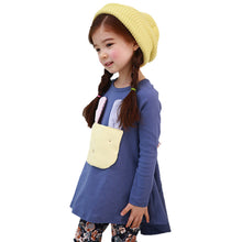 Load image into Gallery viewer, Girls Long Sleeve Bunny Tunic - Sharkbite Hem Toddler High-Low trapeze Top with 3D Rabbit Ears Flares Out Silhouette
