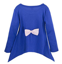 Load image into Gallery viewer, Girls Long Sleeve Bunny Tunic - Sharkbite Hem Toddler High-Low trapeze Top with 3D Rabbit Ears Flares Out Silhouette