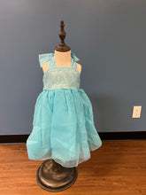 Load image into Gallery viewer, Girls Sequin Halter Party Dress Elegant Low Back Wedding Flower Girl Skirt Birthday Silhouette Sparkly Tulle Gown with Bow Back