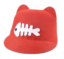 Load image into Gallery viewer, Kids Cat Ear Baseball Cap - Breathable Mesh Sun Hat with Fishbone Detail