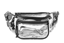 Load image into Gallery viewer, K–Cliffs Clear Anti-Theft 3-Zipper PVC Fanny Pack with colored Trim for Music Festivals &amp; Raves