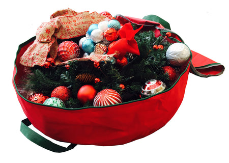 Wreath Bag Heavy Duty Christmas Decorations Garland Lights Holiday Ornament Storage Container Up to 30 Inches